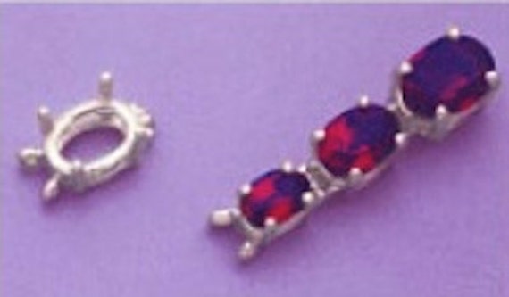 5x5mm 3 Rings 10 Sterling Silver Tri Cluster Links