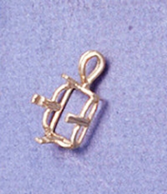 Emerald Cut Sterling Silver Regalle Pendant Setting Image 0