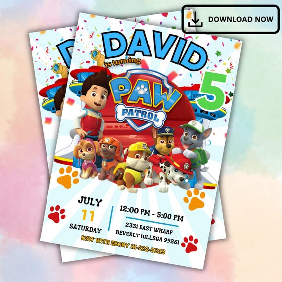 Editable Birthday Invitation Template, Printable Birthday Party Invitation, Digital Kids Party Invite Template Evite Bday Card