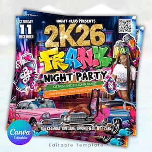 Volante de fiesta Freaknik, invitación a fiesta Freaknik, volante de discoteca, fiesta en la piscina, volante de fiesta de verano, Splash Alt, plantilla editable de Canva