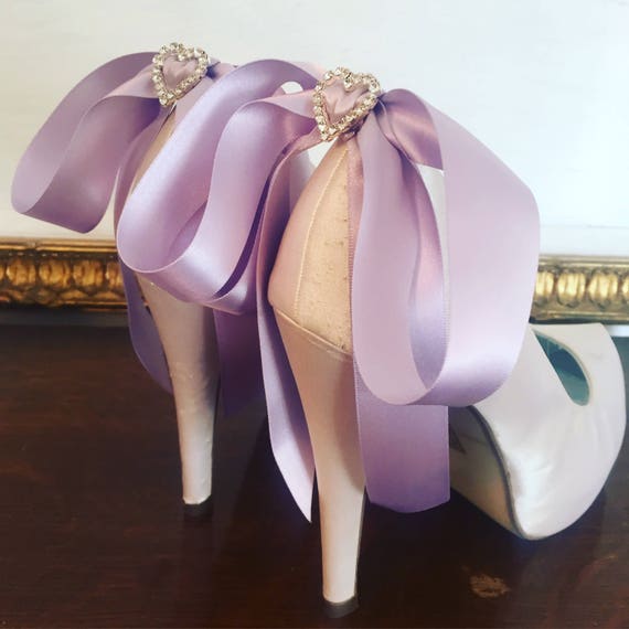 Bridal Shoe Clips Lilac Shoe Clips Wedding Shoe Clips Bows For Etsy