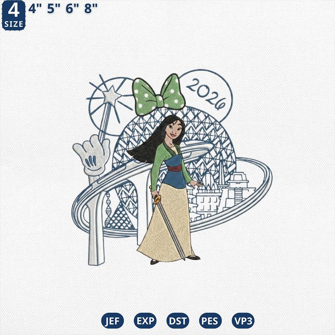 Subtle Epcot Pattern Princess Epcot Embroidery Design, Epcot Princess Embroidery Pattern ...