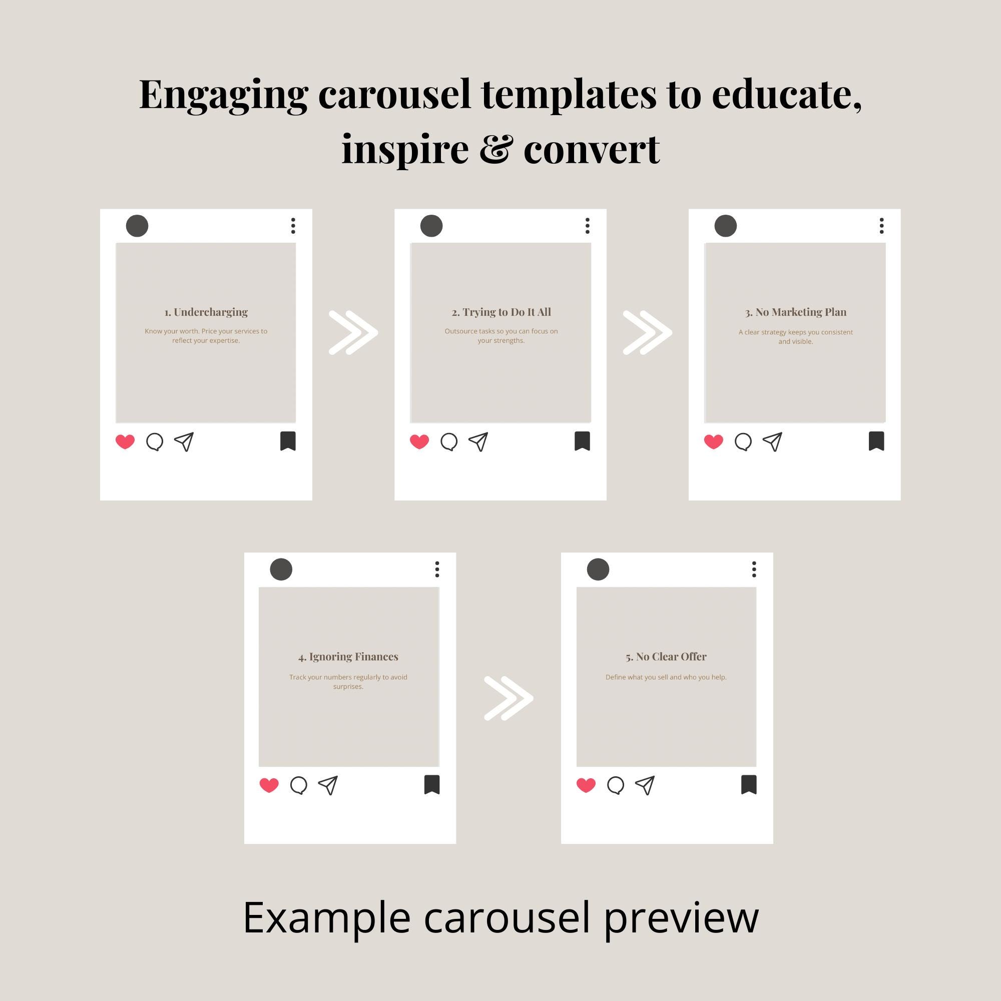30 Editable Instagram Carousel Templates | Canva Templates for Small ...