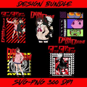 Dandadan Anime Svg Png Bundle , 5 Layered Vector Designs for Cricut, Sublimation, DTF, DTG & Screen Printing