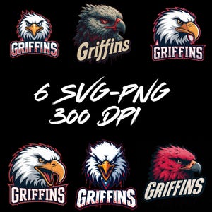 Griffin Mascot SVG PNG Bundle: Sports Logo Clipart (Digital Download)