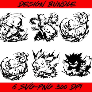 Monster Silhouette SVG Bundle: Fan Art Designs for Cricut, DTF, Sublimation