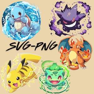 Monstre de poche SVG PNG Bundle | Fan art numérique pour sublimation, t-shirt, impression DTF, autocollant, Cricut