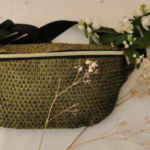 Green and gold fanny pack