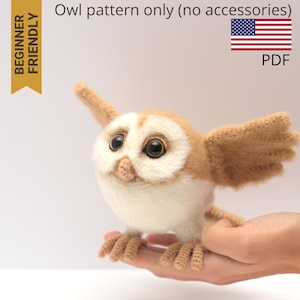 Barn Owl Crochet Pattern PDF, Easy to Follow Step by Step Tutorial for Cute Amigurumi Bird, Beginner Friendly Crochet Guide, No Accessories