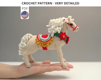 Crochet Realistic Horse: Amigurumi PDF Pattern (Removable Accessories) + Unicorn by Alexandra Simba