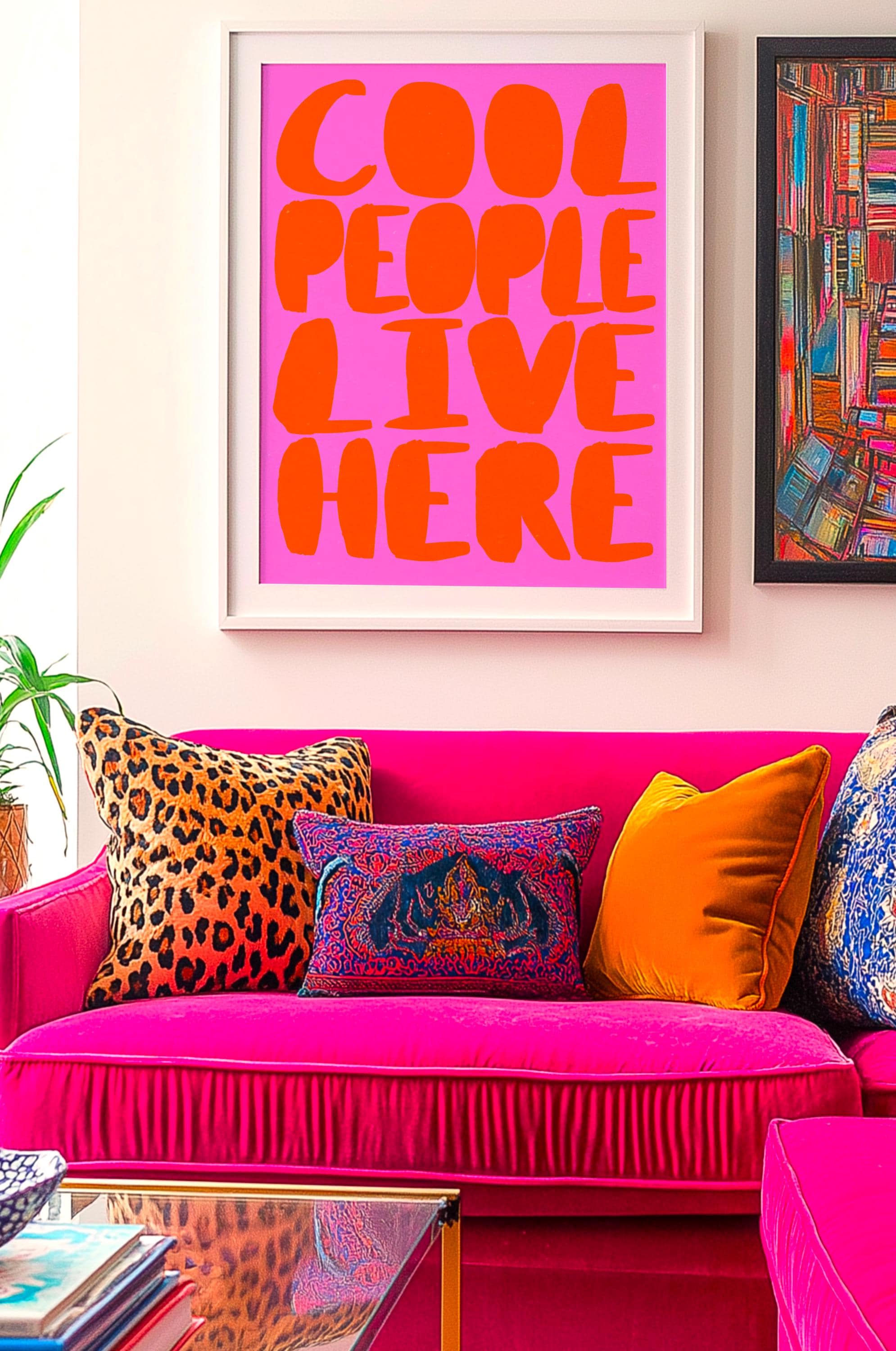 Cool People Live Here Poster, Dopamine Decor, Bold Funky Typography ...