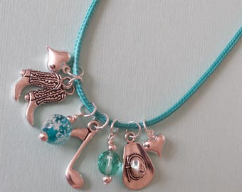 Country Music Necklace, Glow in the Dark, Charm Necklace, Country, Cowgirl, Nashville, Western