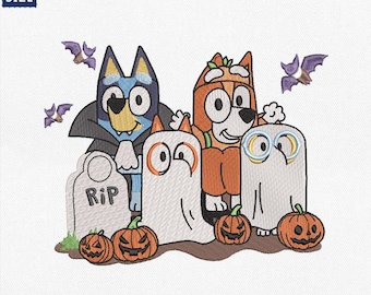 Cartoon Halloween Embroidery Design, Trick Or Treat Embroidery File, Family Halloween Machine File, Horror Characters File, Instant Download