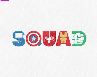 Super Squad Machine Embroidery Design, Super Character Embroidery, Squad Embroidery Design, Family Vacation Design,Instant Download, Pes