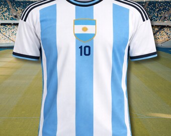 Argentina Soccer Jersey Custom Name Number Shirt, Flag Football