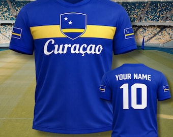 Curacao Soccer Jersey, Custom Name & Number, Football Fan T-Shirt