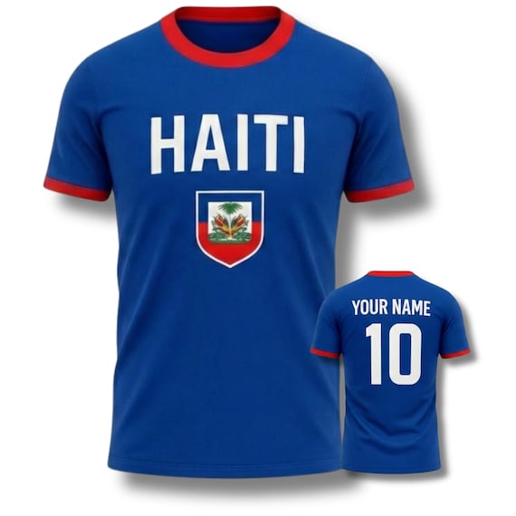 Haiti Soccer Jersey Custom Name Number Tee, Haitian Flag Football Fan Shirt
