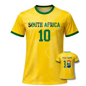 Kundenspezifisches Südafrika Fußball-Trikot, personalisiertes Fußballfan-T-Shirt
