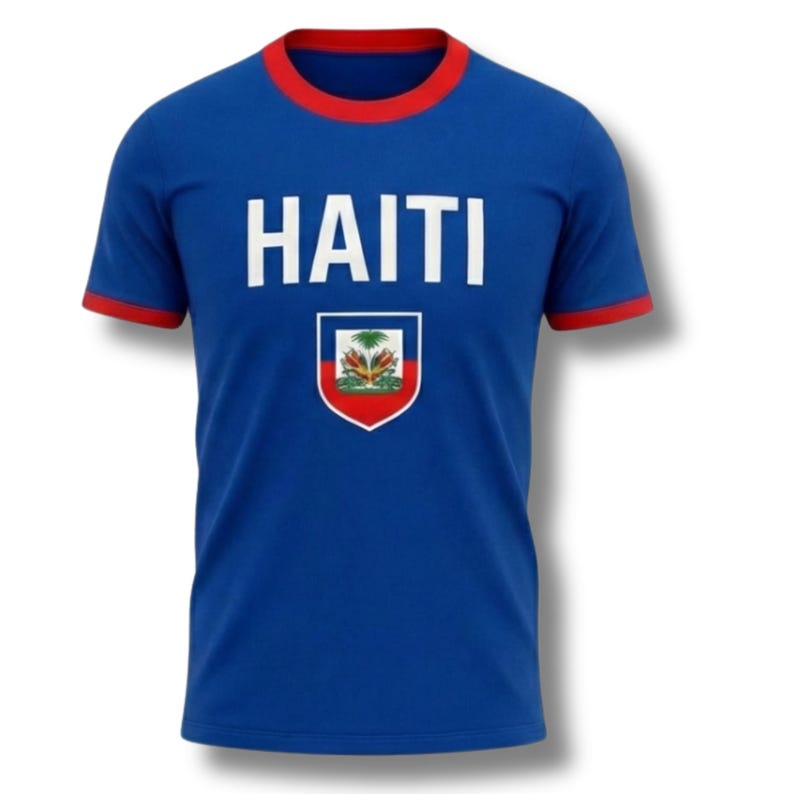 Haiti Soccer Jersey Custom Name Number Tee, Haitian Flag Football Fan Shirt image 2