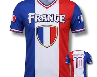Personalized France 3D Soccer Jersey Shirt, Custom Name & Number