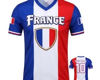 Personalized France 3D Soccer Jersey Shirt, Custom Name & Number