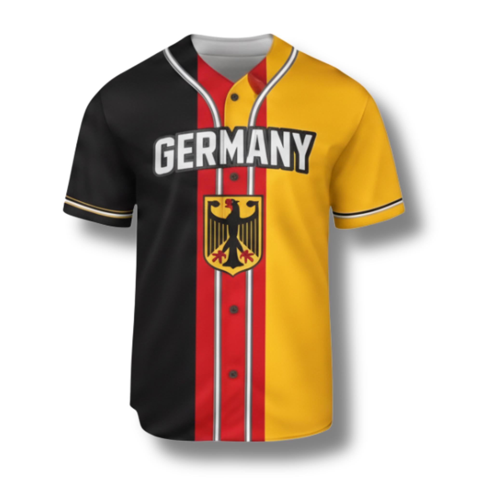 Custom Germany Baseball Jersey, Personalized German Flag Shirt