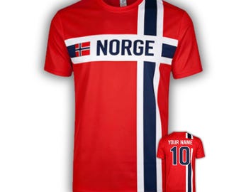 Norway Soccer Fan Shirt, Norge Football Tee, 3D Flag Design