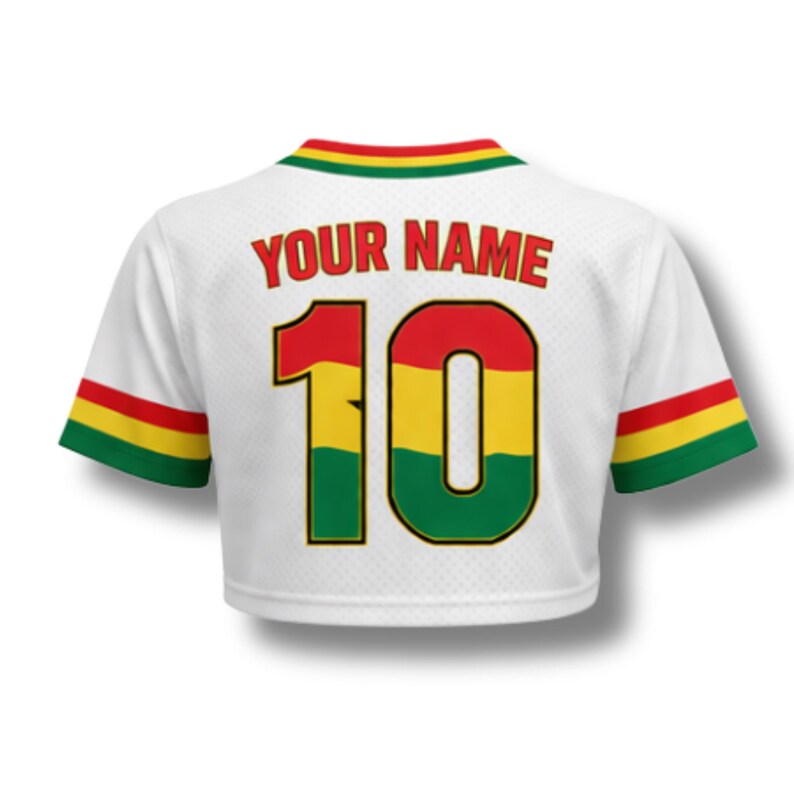 Ghana Soccer Crop Top Jersey 3D Custom Name Number Mesh Football Fan Shirt image 3