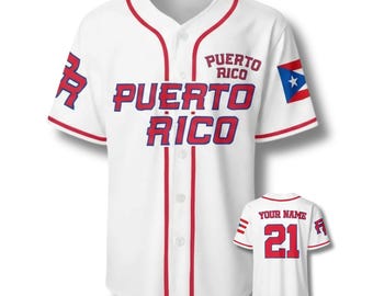 Custom Puerto Rico Baseball Jersey – 3D Flag Design with Name & Number