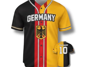Custom Germany Baseball Jersey, Personalized German Flag Shirt with Name and Number