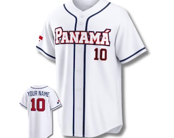 Panama Baseball Jersey Custom Name Number, Unisex Button Up Mesh Fan Shirt