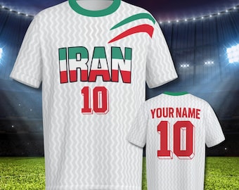 Personalized Iran Soccer Jersey with Name and Number, Football Fan Shirt