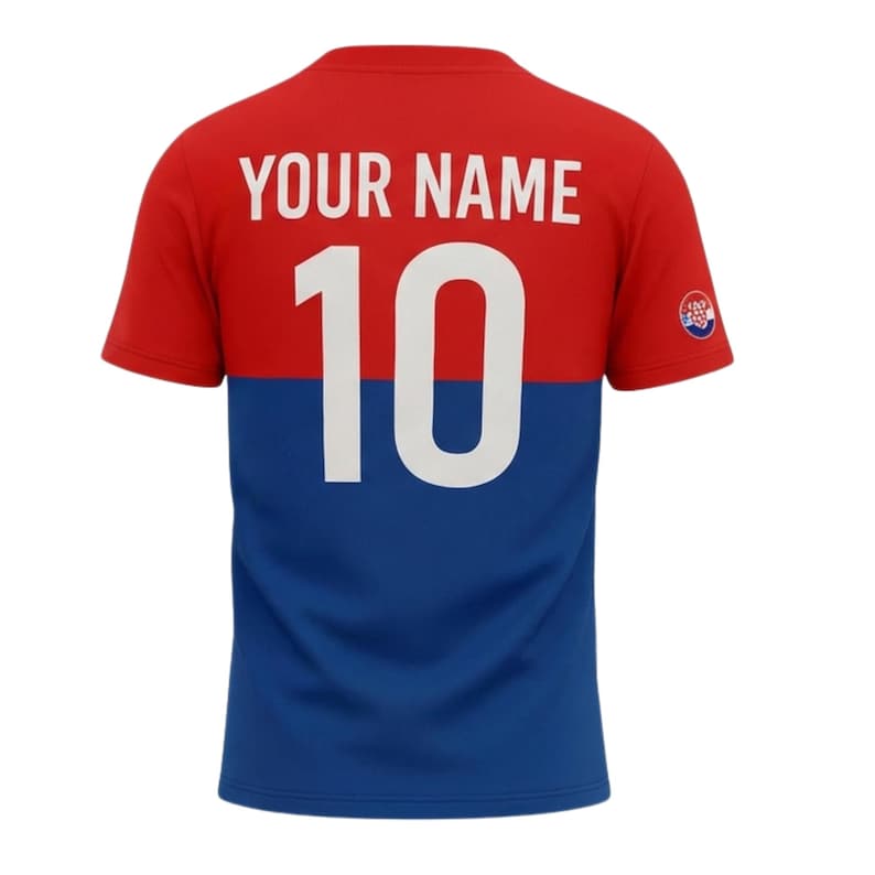 クロアチアサッカーユニフォーム カスタムネームナンバーシャツ、クロアチア国旗サッカーファンTシャツ 画像 3