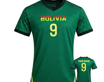 Bolivia Soccer Jersey Shirt, Green Football Fan Tee, Custom Name Number Gift