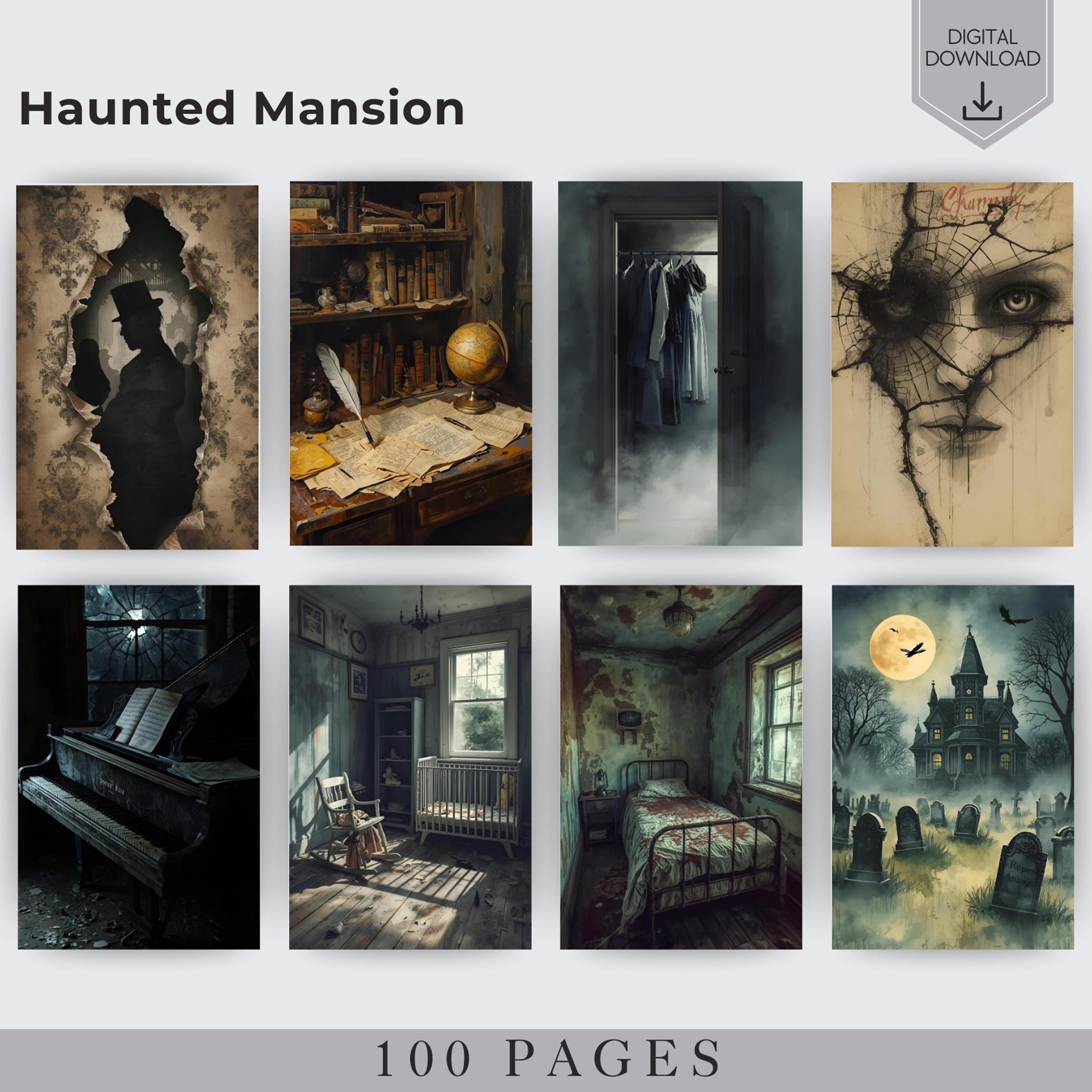 Haunted Mansion Junk Journal Kit, Gothic Manor Ephemera (digital ...