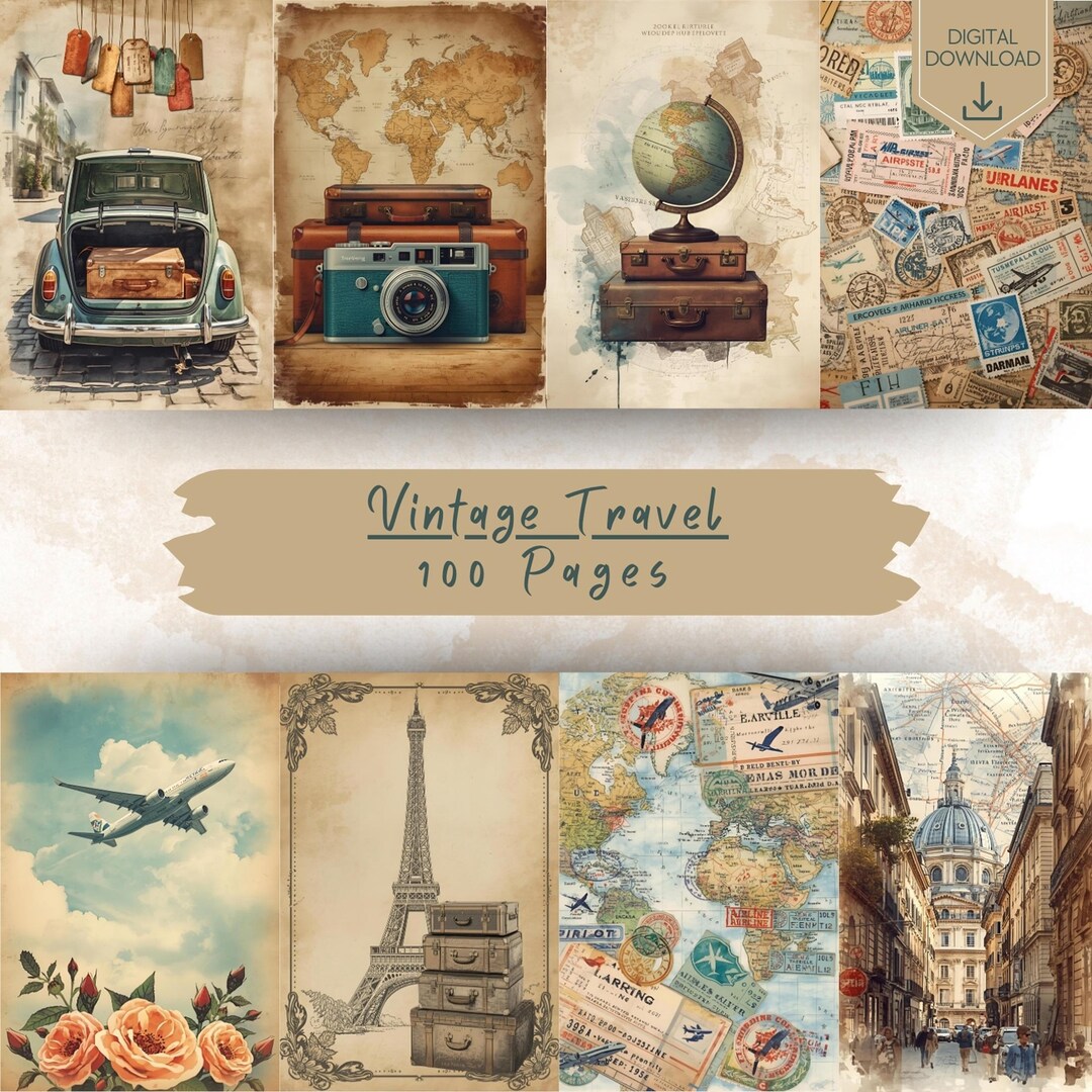 Vintage Travel Junk Journal Kit Europe Travels Scrapbook Sheets vintage-travel-junk-journal-kit-europe-travels-scrapbook-sheets