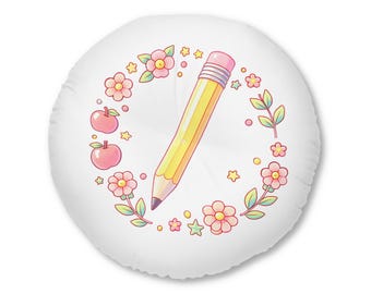 Regalo di ringraziamento per insegnanti, assistenti didattici e colleghi: cuscino rotondo trapuntato da pavimento per la classe, ideale per il ritorno a scuola.