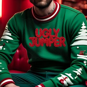 Christmas Sublimation PNG, Ugly Sweater Crochet PNG, Digital Download Faux Yarn Png Festive Knit png Sweatshirt Design File Ugly Jumper Font