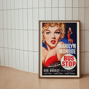 Bus Stop Movie Poster, Classic 1956 Film Print, Marilyn Monroe Wall Art, Vintage Hollywood Movie Poster Decor, 1950s Cinema Decor, Film Art