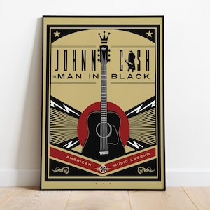 Johnny Cash Man in Black Poster, Classic Country Music Art, Man in Black Wall Decor, Music Fan Gift, Music Room Decor, Legendary Art