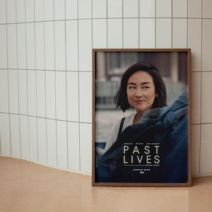 Past Lives Movie Poster, 2023 A24 Film Print, Greta Lee & Teo Yoo, Celine Song Drama Print, Love and Fate Decor, Minimalist Wall Decor