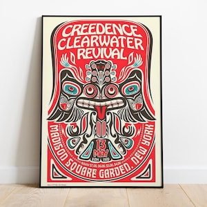 Creedence Clearwater Revival Concert Poster,  CCR Music Wall Art, Classic Rock Music Art, Retro Music Decor, 60s 70s Music Wall Decor