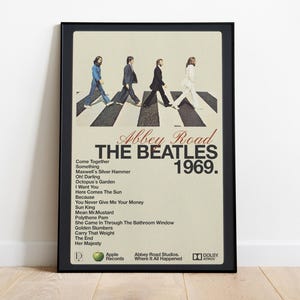 The Beatles Abbey Road Album Poster, Classic Rock Music Wall Art, Abbey Road Album Art Print, Iconic Band Cover Decor, Crosswalk Album