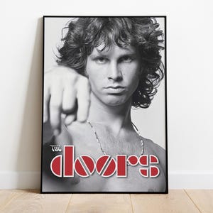 The Doors Jim Morrison Poster, Jim Morrison Wall Art, Classic The Doors Poster for Music Room, 60s Rock Lovers, Home or Studio Decor, Doors