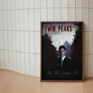 Twin Peaks Series Poster, Surreal Mystery TV Show Art, David Lynch Fan Gift, Dale Cooper & Laura Palmer Wall Print, Mystery Thriller Decor