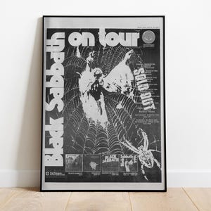 Black Sabbath Tour Concert Poster, Heavy Metal Rock Band Wall Art, Retro Band Print, Music Memorabilia, Vintage Music Wall Art, Retro Tour