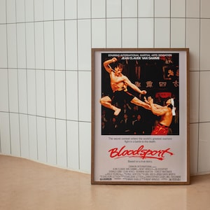 Bloodsport Movie Poster, Jean-Claude Van Damme Film Print,  1988 Martial Arts Film Print, Retro Martial Arts Decor, Retro Fight Wall Decor