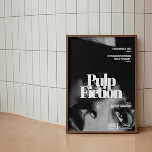 Pulp Fiction Movie Poster, Tarantino Film Wall Art, Cult Classic Movie Poster, Uma Thurman Poster, 90s Retro Decor, Movie Wall Art, Decor