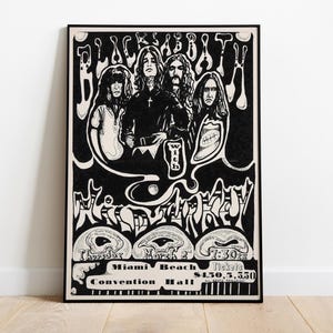 Black Sabbath Concert Poster, Classic Rock Band Wall Art, Retro Tour Print for Fans & Collectors, Room or Studio Decor, Heavy Metal Rock
