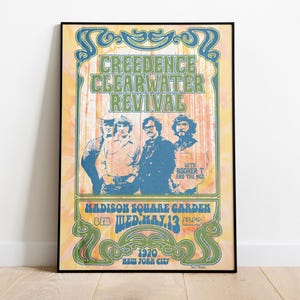 Creedence Clearwater Revival Concert Poster, Vintage Rock Wall Art for Music Fans, CCR Concert Poster, Classic Rock Tour Wall Decor, Retro
